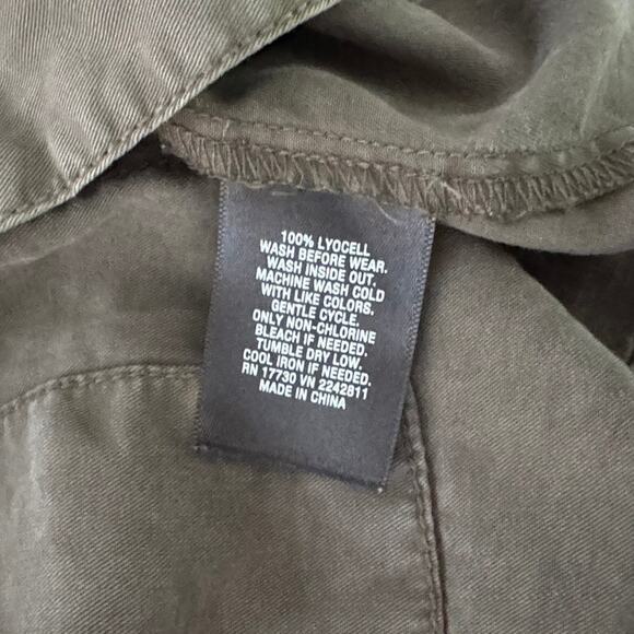 Mossimo Sleeveless Jacket Vest Medium Olive Green 100% Lyocell Full Zip Button - Picture 4 of 5